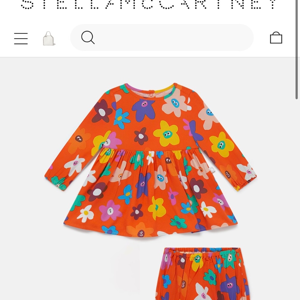 Stella McCartney 18mos Girl’s Dress-Smiling Flower Print Dress and Bloomers Set